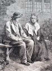 Egy idős házaspár. Szerző: William Small (1843-1929) angol illusztrátor. 1880 (metszet)