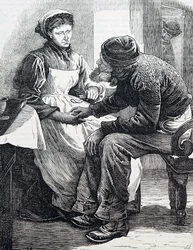 Egy idős házaspár. Szerző: William Small (1843-1929) angol illusztrátor. 1880 (metszet)