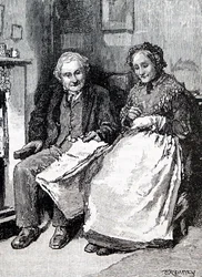 Egy idős házaspár. Szerző: William Small (1843-1929) angol illusztrátor. 1880 (metszet)