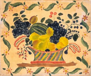 Gyümölcskosár, 1830 körül (akvarell, bársony (tételes festmény))