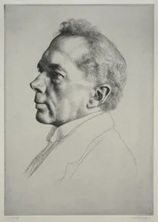 Campbell Dodgson, Profil balra, 1919.