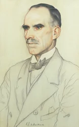 William de Havilland portréja, 1920 (ceruza és zsírkréta papíron)