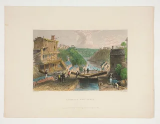 Lockport, Erie-csatorna, Nathaniel Parker Willis illusztrációja