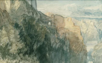 Katz-kastély kilátással a Rheinfels-kastélyra