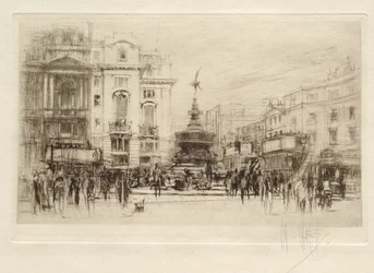 Piccadilly Circus, kilátás a Lower Regent Street felé, háttérben a Criterion Theatre-rel