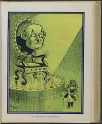 "A szemek elgondolkodva néztek rá", illusztráció Lyman Frank Baum "Óz, a csodálatos varázsló" című művéből.