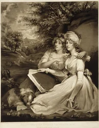Sir Thomas Frankland lányai, Baronet, 1797 (mezzotint barna tintával)
