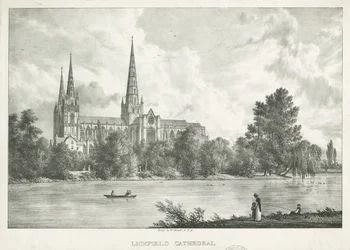 Lichfield katedrális – Déli nézet: litográfia, nd [1781-1850]