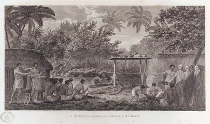 Emberáldozat Tahitin a Csendes-óceán déli részén, 1773