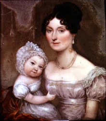 Lady FitzHerbert egyik legfiatalabb gyermekével, 1817 körül (pala)