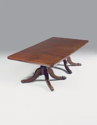 Irish Regency ikertalapzatú étkezőasztal (mahagóni)
