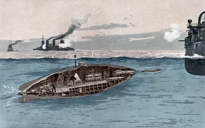Tengeralattjáró, 1905 körül (akvarell)