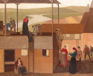 Fali dekoráció, 1918 körül (olaj, vászon)