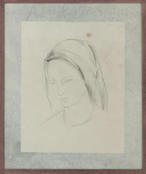 Tanulmány Szent Márton oltárképhez, 1928 körül (ceruza papíron)