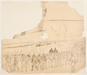 Rajz, Egy gyalogsági oszlop márciusban, 1862