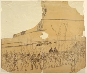 Rajz, Egy gyalogsági oszlop márciusban, 1862
