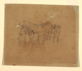 Rajz, Mentőcsónak kocsival (tanulmány a "The Wreck" című, 1896-ban készült olajfestményhez, Carnegie Institute, Pittsburgh, PA), 1895-96 [vagy talán 1881].