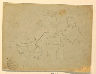 Rajz, ülő katona, 1862