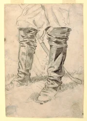 Rajz, Lovassági tiszti csizma tanulmánya, 1862-64