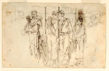 Rajz, A sétáló sebesültek, 1861-62
