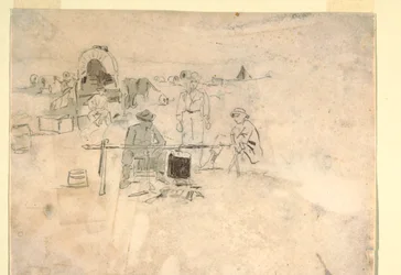 Rajz, Két tanulmány egy kürtösről, 1862-64