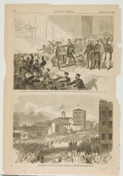 Fekete emberek és abolicionisták kiűzése a bostoni Tremont Temple épületéből, Massachusetts, 1860. december 3.
