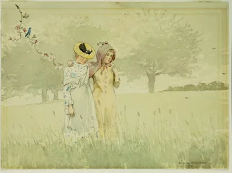 Lányok sétálnak a gyümölcsösben, 1879