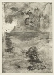 Két fej, tanulmány az "Undertow" után, 1886 körül, nyomtatva 1967 körül