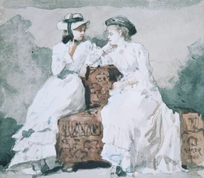 Two Ladies, 1880 (wc és grafit papíron)