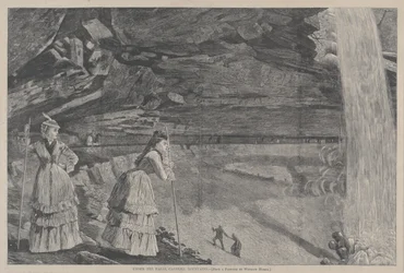 A vízesés alatt, a Catskill-hegység – Winslow Homer festménye alapján