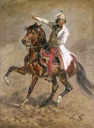Tadeusz Kościuszko tábornok (1746-1817) lóháton, vázlat a „Racławicei panoráma” számára, 1893