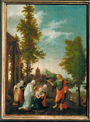 Krisztus búcsúja a szent asszonyoktól (festmény hársfára)
