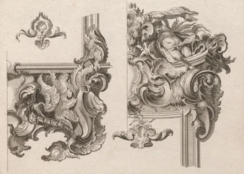 Javaslat egy oltárkeret jobb alsó és jobb felső részének díszítésére..., Nyomtatott kb. 1750-56.