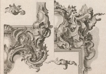 Javaslat egy oltárkeret jobb alsó és jobb felső részének díszítésére..., Nyomtatott kb. 1750-56.