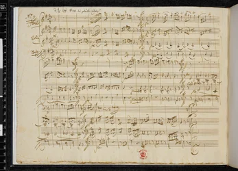 5 Kontretänze KV 609, az 5. sz. autográfja, Zweig MS 59, f.3v (toll és tinta papíron)