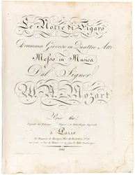 A Figaro házassága című partitúra borítója játékos dráma négy felvonásban, 1806 és 1810 között.