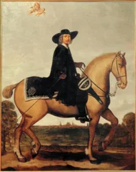 Christoph Bernhard von Galen lóháton a Silhouette M előtt