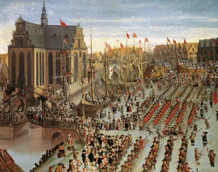 III. Frederik 1660-ban Koppenhágában, az államfő előtt, Wolfgang Heimbach (1605-1678) festménye, a dán koronát örökösnek nyilvánítja.