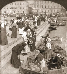 Market Boats, Helsinki, Finnország, 1898.