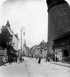 Strassenkarte, Nürnberg, Bajorország, Németország, 1900-as évek.