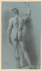 Álló férfi akt, hátulról nézve (1. díj, 1774)