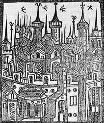 Fametszet az Englonde krónikájából, 1497