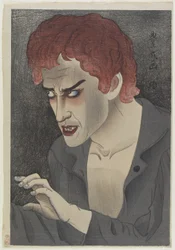 Morita Kanya XIII (1907-75) színész, mint Jean Valjean, 1921 (színes fatömbnyomat)