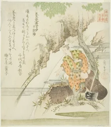 Yoro gyermeki fia a Tíz erkölcsi leckéből (Yoro koshi, Jikkinsho), a "A gyermeki jámborság huszonnégy japán példázata a Honcho-kör számára (Honchoren Honcho nijushiko)" sorozatból.