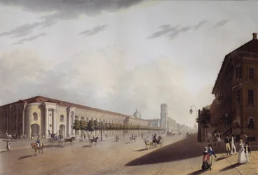 A Nagy Gostiny Dvor Kereskedőudvar Szentpéterváron, 1820-as évek