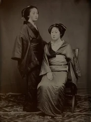 [Geisha kísérővel], 1860-as évek.