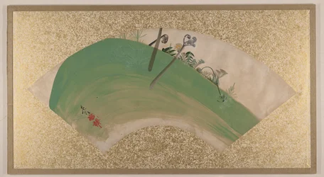 Flowers on Grass, 19. század vége (legyezőfestmény albumlapra szerelve; tempera, papír)