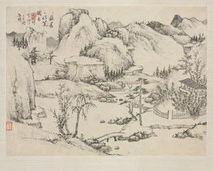 Tájképalbum különféle stílusokban: Changbai-hegy díszlete Huang Gongwang után