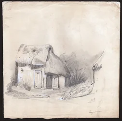 Egy nádfedeles házikó Franciaország központjában. kb. 1830 (illusztráció)
