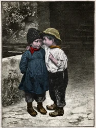 Gyermekbeszélgetés. 1901 (metszet)